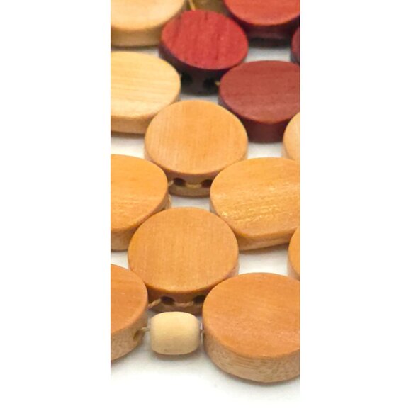 Handmade Wooden Beaded Round Trivets - Set Of 3 For Hot Pots & Pans - Picture 3 of 5